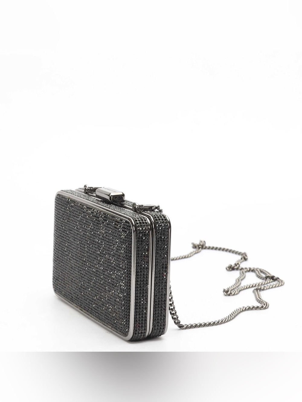 Michael Kors Elsie Black Crystal Box Clutch Evening Bag w/ Dust Bag